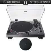 Audio-Technica Direct-Drive Turntable Analog & USB, Black + 12" Platter Mat Kit
