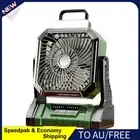AU Camping Fan with LED Lantern USB Rechargeable Silent Fan for Picnic (Green)