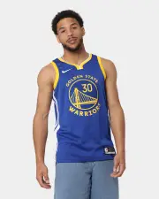 [Nike] Nike Stephen Curry San Francisco Golden State Warriors #30 Icon Edition 2022/23 Nike Dri-fit Nba Swingman Jersey Rush Blue - Size M M Rush Blue