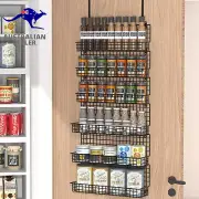 6-Tier Spice Rack Organizer with Door Hook, Wall Mounted & over the Door Spice R