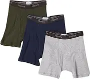 [Hanes] Big Boys Classic Waistband Boxer Brief,Multi,L (14-16)(Pack of 3)