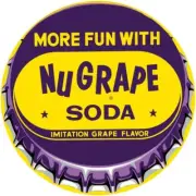 More Fun with Nu-Grape Soda NEW Sign 40" Dia. Round USA STEEL 15 Lbs