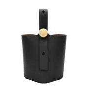 Mini Pebble Bucket bag in mellow calfskin One size black