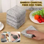 Bamboo Charcoal Dish Towel Fine Fiber Dish Cloth Kitchen Thickened Rag U4U9