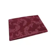 Damask Jacquard Polyester Tablecloth 180cm Round Leaf Burgundy