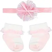 CTIRCHIU 1 Set Adorable Lace Socks and Headband Set Creative Clothes present for Newborns Comfortable Lace Style for Keeping Feet Warm and Stylish