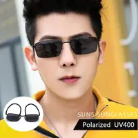 在飛比找momo購物網優惠-【SUNS】男士偏光金屬方框墨鏡 Polarized太陽眼鏡