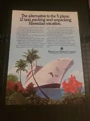 American Hawaii Cruises Vintage Print Ad 1985 8x11 Great To Frame