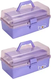 2PCS 12'' Three-Layer Clear Plastic Storage Box/Tool Box, Multipurpose Organizer