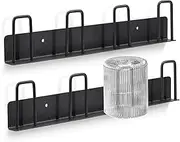 Huakaile Set of 2 Wall Mounted Mug Rack with 8 Hooks, No Drilling Coffee Cup Holder, Metal Adhesive Mug Wall Rack Hanger Cup Storage Organizer for Kitchen Office Bar Display Accessories (Black)