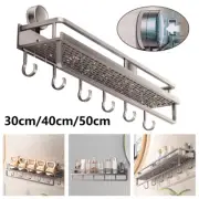 Aluminum Wall Rack Suction Cup Shower Caddy Bathroom Shelf Organiser Holder AU