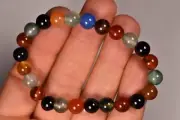 *AGATE* Bracelet 17.6g Round Beads Elastic Natural Healing Crystal