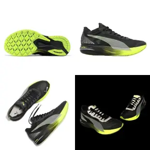 【PUMA】競速跑鞋 Deviate Nitro Elite Carbon 男鞋 黑綠 輕量 透氣 碳板 運動鞋(377090-01)