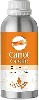 Crysalis Carrot (Daucus Carota) Oil|100% Pure & Natural Undiluted Carrier Oil Organic Standard for Skin & Haircare Deals Aging Signs, Used Facial Oils Shampoo, Nourishes Scalp-500ml(16.9FL OZ)