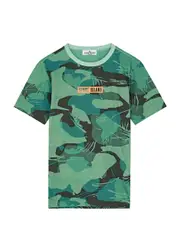 Stone Island Kids Camouflage-print Cotton T-shirt (10-12 Years) - Green - 10YR (10 Years) 10YR (10 years)