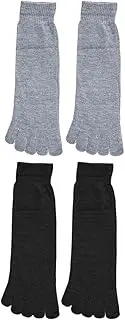 [VINTORKY] 2 Pairs Five-toed Separation Socks Toe Sock Women Split Toe Socks Ninja Socks Sandals Socks Women Toe Socks Socks Individual Toe Socks Ankle Socks Men Cotton