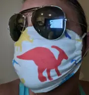 Dinosaur Travel Face Mask Washable Cotton Australia Made Breathable FREE POST