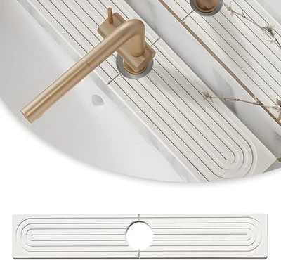 24 in Faucet Mat for Kitchen Sink, Faucet Splash Guard, Diatomite Fast Drying St