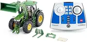 siku 6795, John Deere 7310R Tractor with Front Loader, Green, Metal/Plastic, 1:32, Remote Controlled, Includes Bluetooth Remote Control and Accessories, Control via App