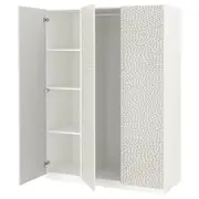 PAX / MISTUDDEN wardrobe combination, white/grey patterned, 150x60x201 cm