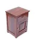 Solid Sheesham Wood Bedside Table Wooden Drawer & Cabinet Night Stand for Home