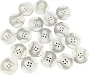 20PCS Large Craft Sewing Resin Button - SORTUMOLA Flatback Round 30mm Button Set for Men Women Blazer, Coat,Uniform,Shirt, Suit Jacket (White) PT249