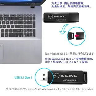 【SEKC】64GB USB 3.1 SDA20 高速隨身碟-兩入裝(SDA202P64G)