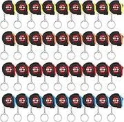 Copkim 36 Pcs Father's Day Dad Gifts Mini Tape Measure Keychain Bulk Retractable Measuring Tape with Slide Lock 3 Ft/ 1m Portable Pocket Small Tape Measure for Dad Party Favors, Orange, Red, Blue,
