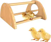 Chick Perch,Chicken Training Perch - Interactive Wood Chicken Roosting Bar with Mirror, Rooster Training Toy for Coop