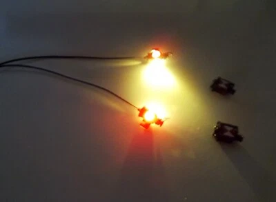 2 DIFFUSED WARM WHITE LED LIGHTS 7/21V DC FOR LGB LANTERNS OR EUROPEAN MARKERS