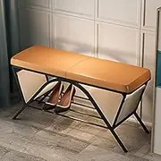 Modern Creative Luxurious Faux Leather Comfy Shoe Rack Bench Shoe Changing Stool for Living Room Bedroom Entryway Hallway-B 100x45x35cm(39x18x14inch)