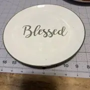Hobby Lobby Fall 2023 Blessed Green Speckled Plate - NEW!