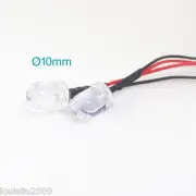 1000x Transparent 10mm LED in Red/Yellow/Blue/Green Light w/10cm Wire w/Resistor