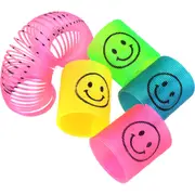 Neon Smile Face Slinky Springs (Pack of 12)