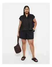 [Commonry] Linen Short in Black