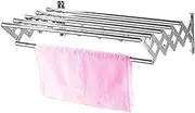 Wall Mounted Laundry Drying Rack Collapsible Folding Clothes Airer Stainless Steel Coat Hook Towel Bar Rod Bathroom Indoor Adjustable Clothes Hanger Home 70cm 70cm LWX