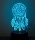 3D Acrylic LED Dreamcatcher Mandala Tapestry 7 Colour Night Light Touch Lamp