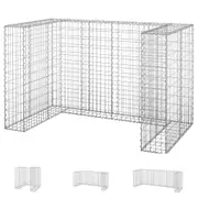 Gabion Wall for Garbage Bins Galvanised Steel Wheelie Bin Multi Sizes vidaXL