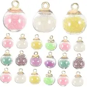[TEHAUX] 60pcs Glass Ball Charms Diy Jewelry Kit s for Bead Making Glass Ball Pendant Charms Craft Charms for Necklace Keychain Bracelet