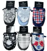 New Ralph Lauren Kitchen Set 2 Cotton Oven Mitts Mini Potholders Christmas Gift