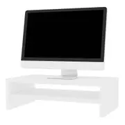 White Computer Monitor Stand With Storage Shelf TV Laptop Screen Platform Riser