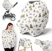 Sweet Jojo Designs Woodland Forest Animals Boy Girl Unisex/Gender Neutral Infant Baby Car Seat Cover Nursing Breastfeeding High Chair Shopping Cart Stroller Carrier Multipurpose Use Watercolor Friends