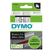 Dymo 12mm x 7m D1 Label Tape - Black On Yellow
