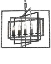 Crystorama 5-Light Crystorama Capri Raw Steel Chandelier