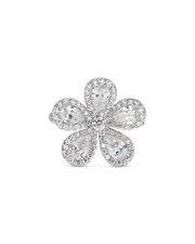 Piranesi 18K White Gold Classic Flower Ring with Diamonds, 2.81 tcw