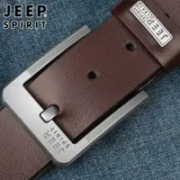 在飛比找蝦皮購物優惠-JEEP 皮帶男針釦腰帶 純正品牛皮韓版皮帶潮休閒商務褲帶寬