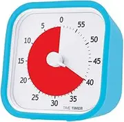 TIME TIMER TTM9-BL-W Study Timer, MOD (with Cover), Sky Blue, 3.5 inches (9 cm), 60 Minutes, Learning Alarm,