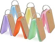 6Pcs Multicolor Kraft Paper Binder Ring Memo Scratch Pads Bookmark Easy Flip Flash Card Study Cards