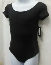 Bloch Pleated Side Panel Cap Sleeve Black Medium Child Style#TWL5982