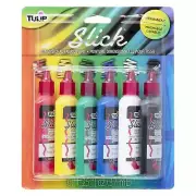Metallic Dimensional Slick Fabric Paint - 6 Pack of Shimmering Colors for DIY Cr